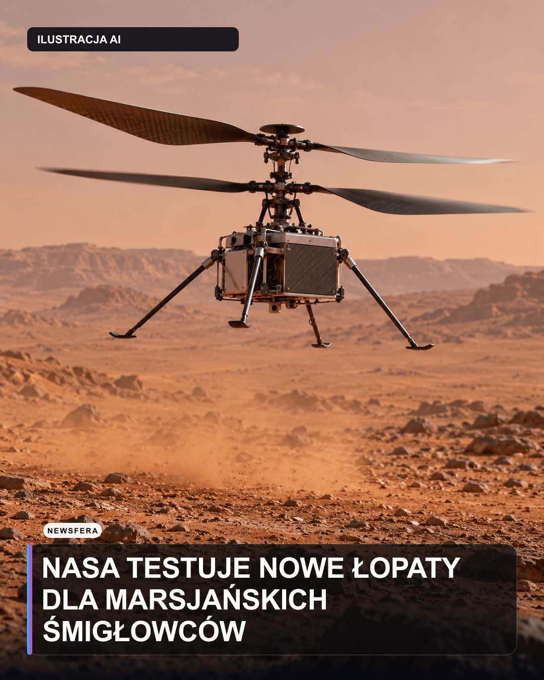 NASA testuje nowe łopaty dla marsjańskich śmigłowców
