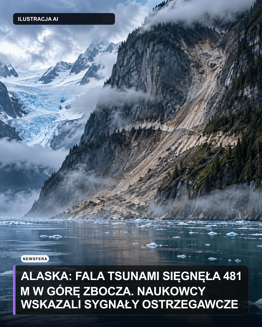 Alaska: fala tsunami sięgnęła 481 m w górę zbocza. Naukowcy wskazali sygnały ostrzegawcze