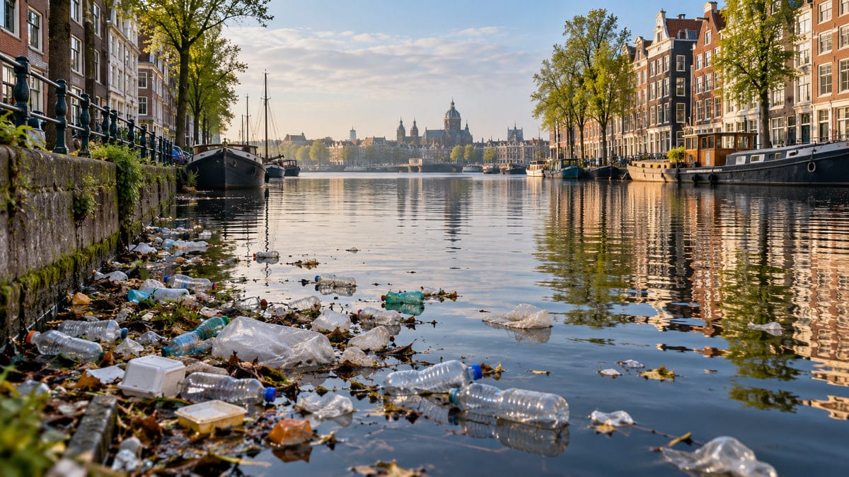 Amsterdam: 16 ton plastiku rocznie trafia do IJ