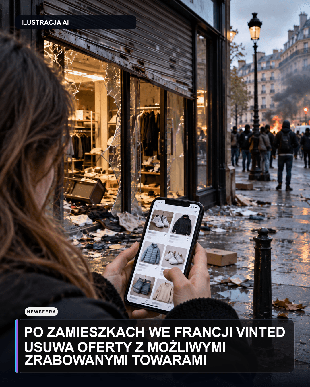 Po zamieszkach we Francji Vinted usuwa oferty z możliwymi zrabowanymi towarami