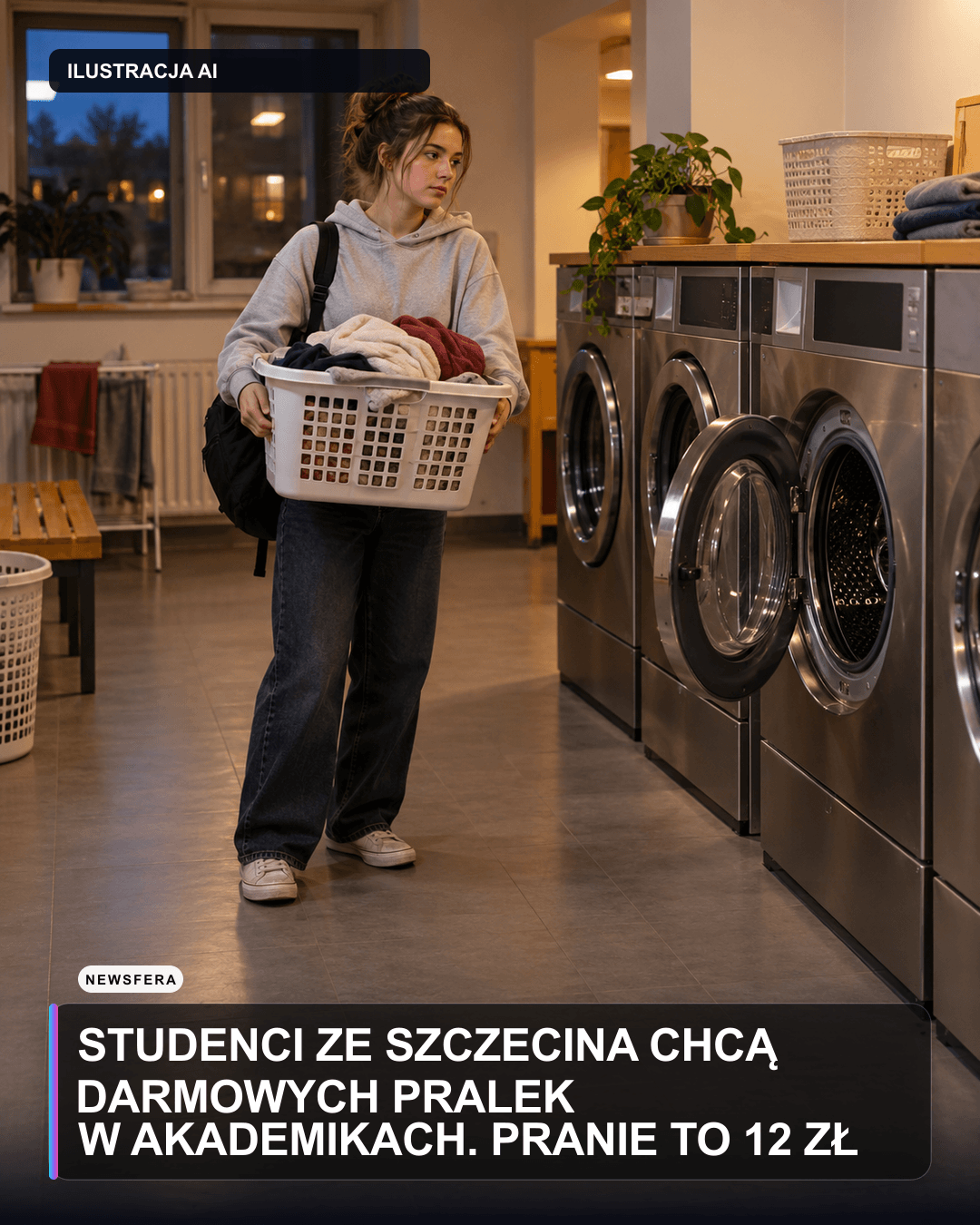 Studenci ze Szczecina chcą darmowych pralek w akademikach. Pranie to 12 zł
