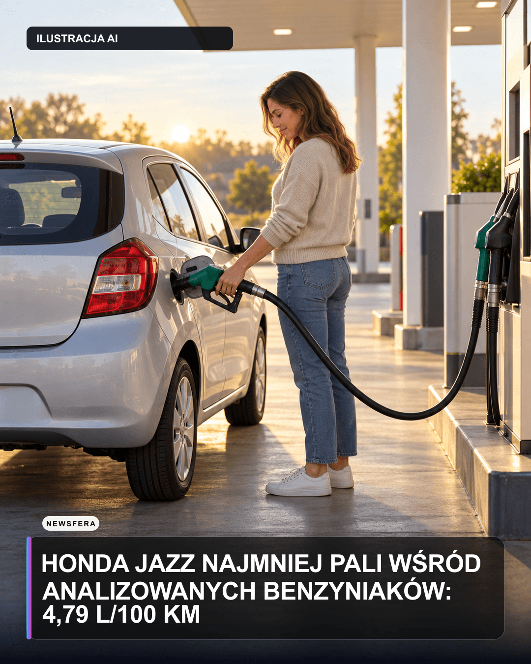 Honda Jazz najmniej pali wśród analizowanych benzyniaków: 4,79 l/100 km