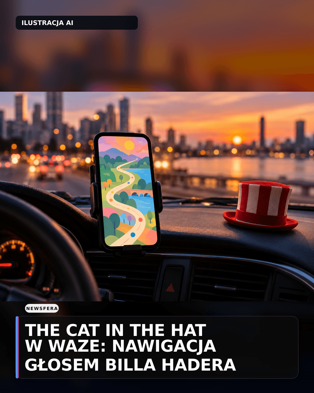 The Cat in the Hat w Waze: nawigacja głosem Billa Hadera