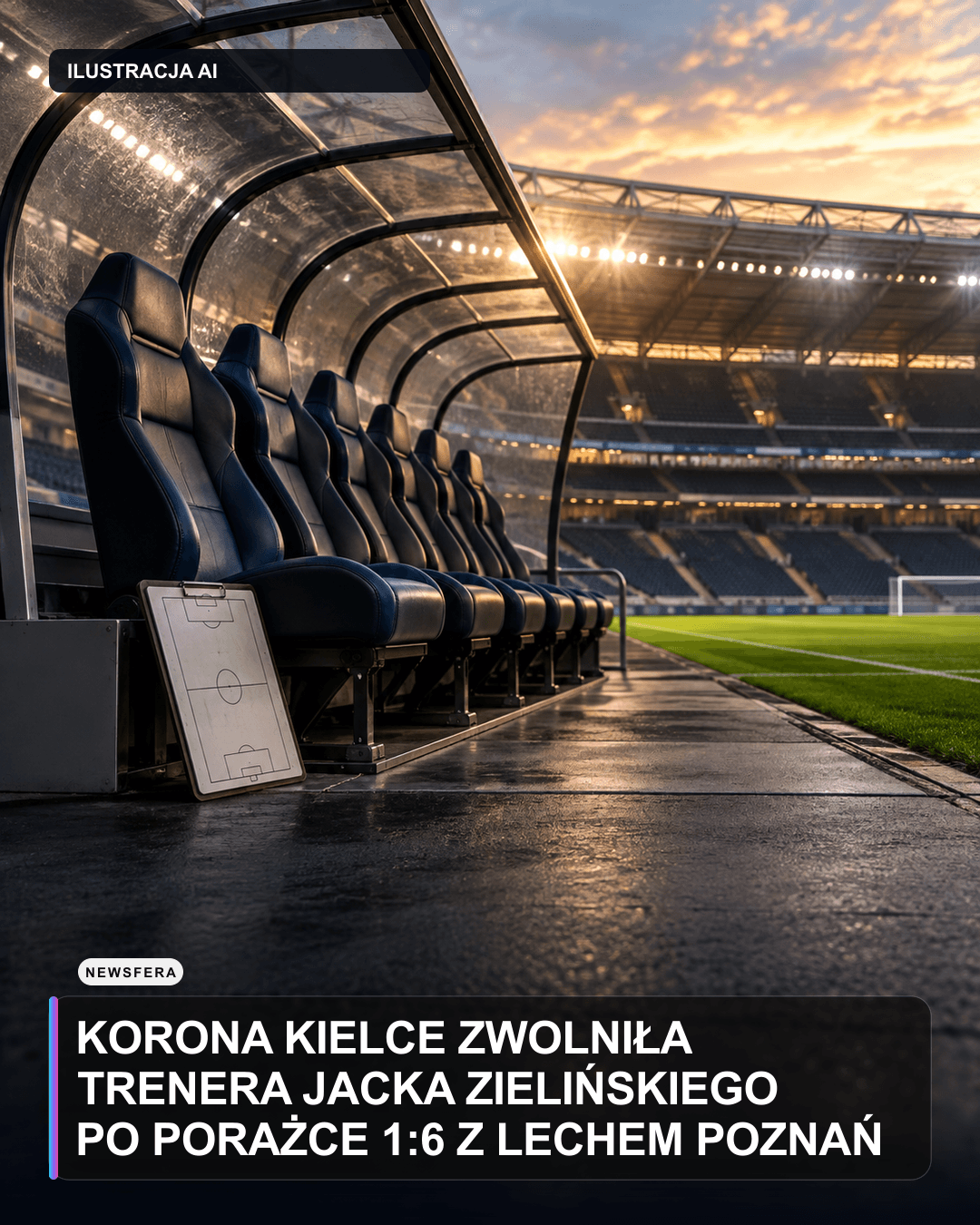 Korona Kielce zwolniła trenera Jacka Zielińskiego po porażce 1:6 z Lechem Poznań